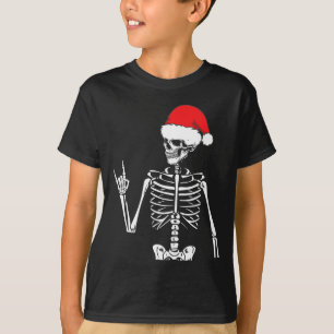 Camiseta Rocker Skeleton Mano Rock Sobre Disfraces Navidade