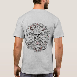 Camiseta Rocker Vintage Calavera y Huesos Cruzados