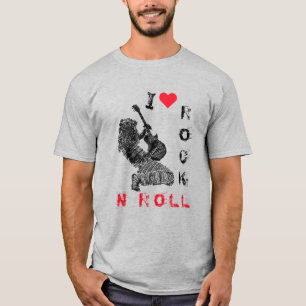 Camiseta rockera con guitarrista de música rock