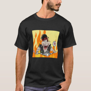 Camiseta Rockero con fuego y llamas