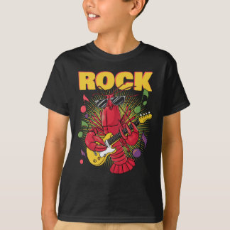 Camiseta Rockero de langosta vintage sobre guitarra