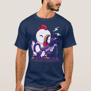 Camiseta Rockero De Pollo Con Personalizado De Guitarra