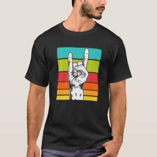 Camiseta Rockero de Vintage Hand Rótulo Rock Retro Rock