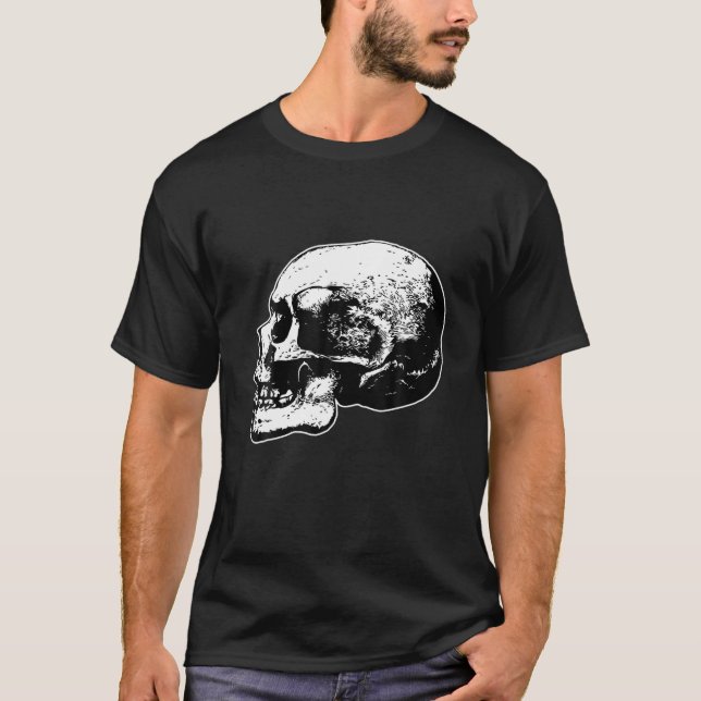 Camiseta Rockero pirata de cráneo muerto ave hueso de Varni (Anverso)