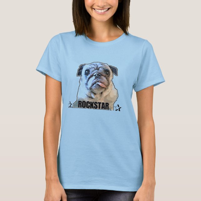 Camiseta Rockero Pug (Anverso)