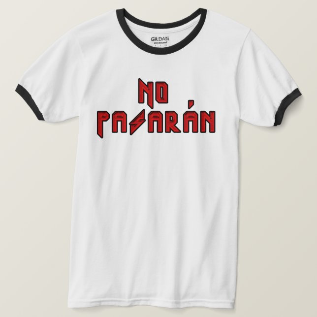 Camiseta Rockero retro - Sin pasarán (Anverso del diseño)