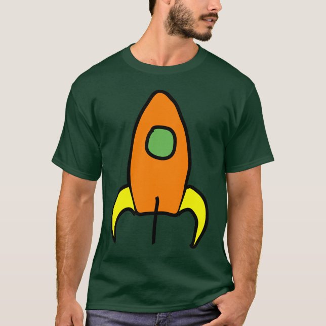 Camiseta Rocket a la luna T oscuro (Anverso)
