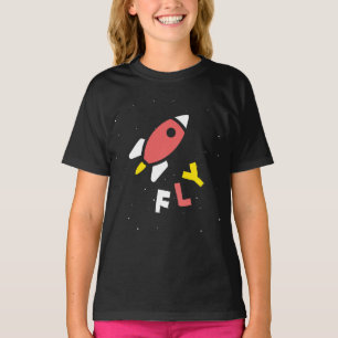 Camiseta Rocket - Arte pop abstracto rojo y amarillo. ¡FLY!