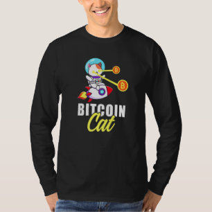Camiseta Rocket Bitcoin Cat Laser Eyes Coins Cryptocurrency