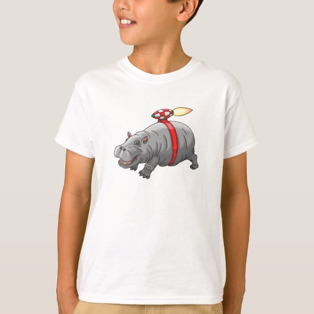 Camiseta Rocket Hippo's Jetpack Ride (Anverso)