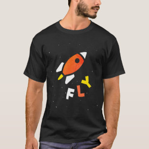 Camiseta Rocket - Naranja y arte pop abstracto amarillo. ¡F