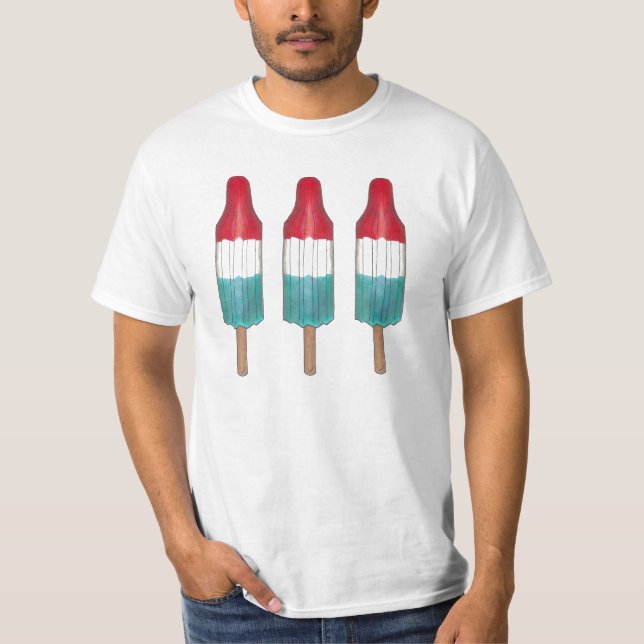 Camiseta Rocket Pop Popsicle Red White Blue Julio 4 Estados (Anverso)