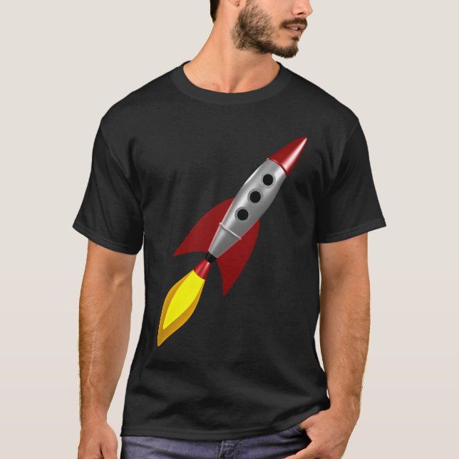 Camiseta Rocket retro 3d (Anverso)