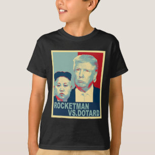 Camiseta Rocketman Vs El vejestorio Kim Jong Un Divertido T