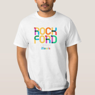 Camiseta Rockford Illinois Mid Century, Pop Art