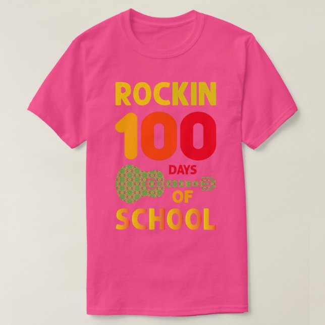 Camiseta Rockin 100 Days Of School 4 (Diseño del anverso)