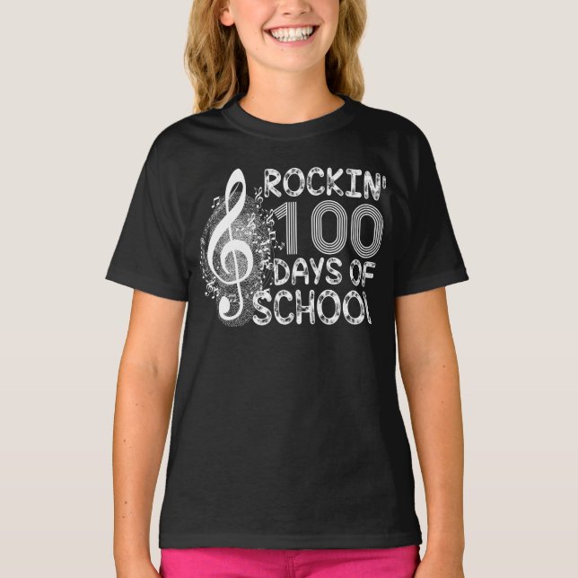 Camiseta rockin 100 días de escuela (Anverso)