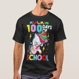 Camiseta Rockin 100 Días De Escuela De Guitarra De Camisas 
