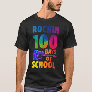 Camiseta Rockin 100 Días De Maestra De Música Escolar