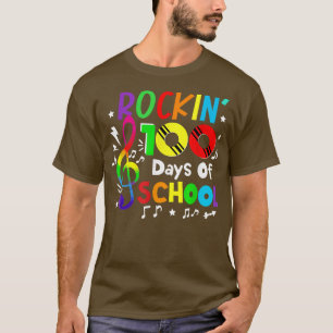 Camiseta Rockin 100 Días De Notas De Música Escolar Profeso