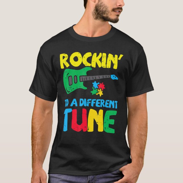 Camiseta Rockin A Diferentes Concienciaciones De Autismo De (Anverso)