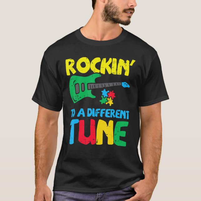 Camiseta Rockin A Diferentes Concienciaciones De Autismo De (Anverso)