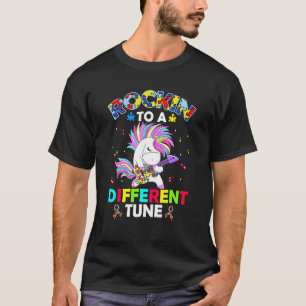 Camiseta Rockin' A Un Awarene De Autismo De Unicornio Difer
