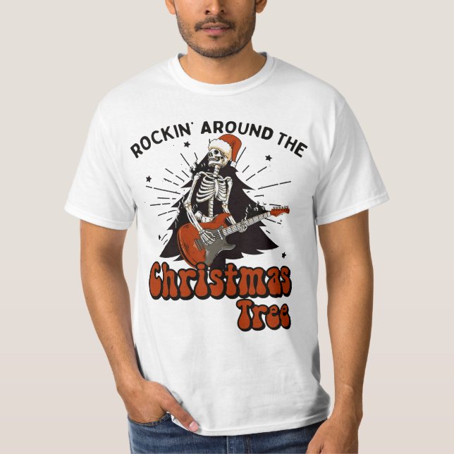Camiseta Rockin alrededor del árbol de Navidad, Navidades S (Anverso)