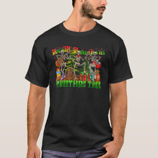 Camiseta Rockin alrededor del esqueleto del árbol de Navida