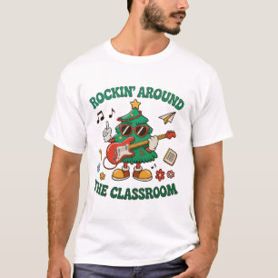 Camiseta Rockin Around The Classroom Christmas Tree Guitarr