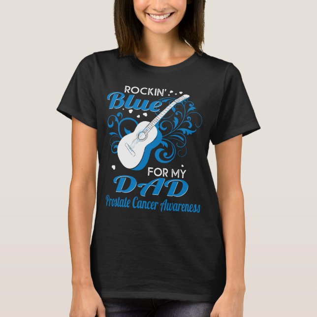 Camiseta rockin_ blue para cáncer de próstata de hijo (Anverso)