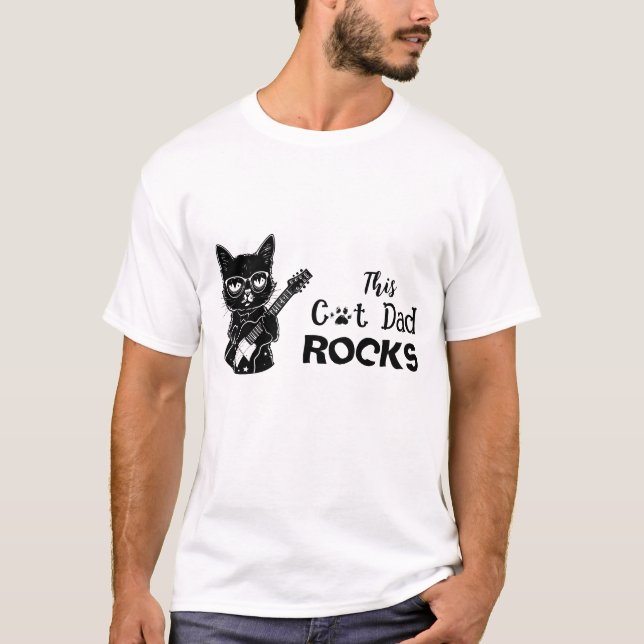 Camiseta Rockin' Cat Dad (Anverso)