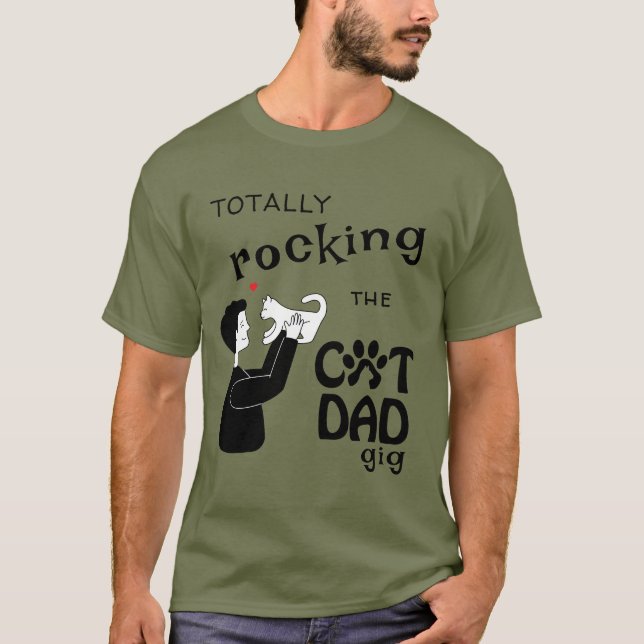 Camiseta Rockin Cat Dad (Anverso)