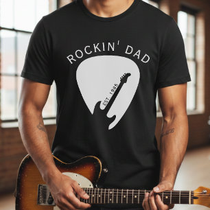 Camiseta Rockin 'Dad Guitar Pick Día del Padre Guitarrista