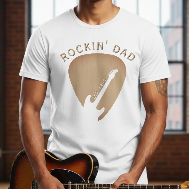 Camiseta Rockin' Dad Guitar Pick Guitarist Father's Day (Subido por el creador)