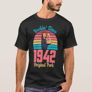 Camiseta Rockin desde 1942 Fuerte Mujer 80 cumpleaños