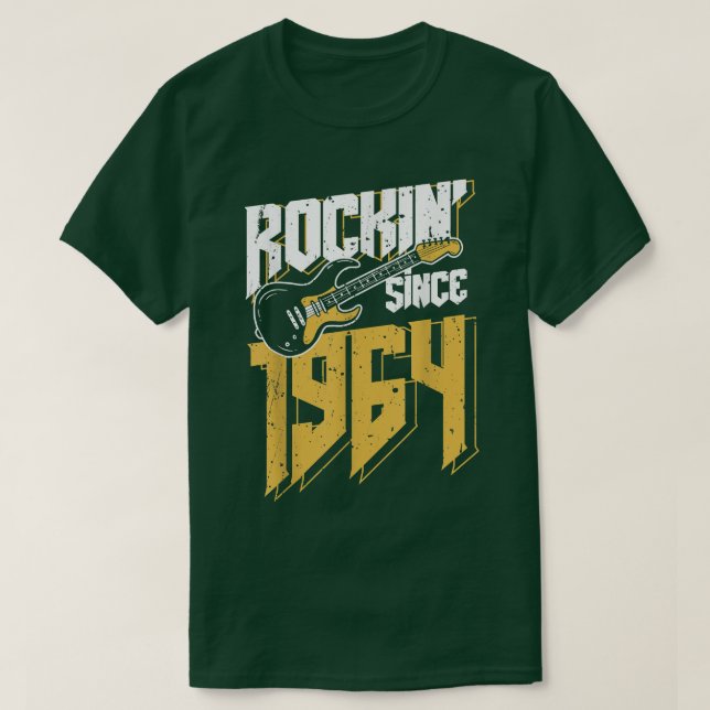 Camiseta Rockin 'desde 1964 fanático de la música rock vint (Diseño del anverso)