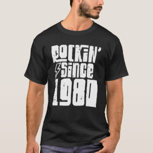 Camiseta Rockin desde 1980 Birthday Classic Vintage 1980 Ro