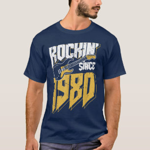 Camiseta Rockin 'Desde 1980 Fanático de la Música Rock Vint