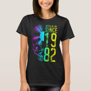 Camiseta Rockin' Desde 1982 Vintage Vinyl Record Gótico Sk