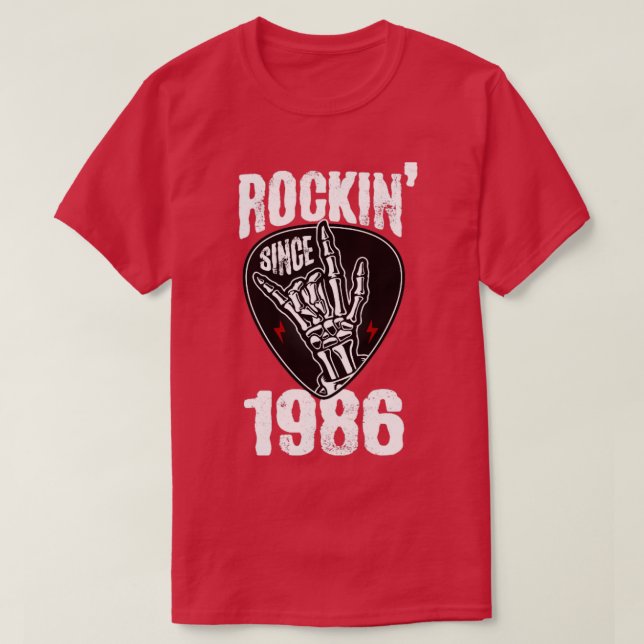 Camiseta Rockin desde 1986 (Diseño del anverso)