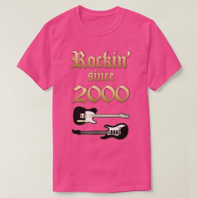Camiseta Rockin desde 2000 Regalos de Amante de la Música d (Diseño del anverso)