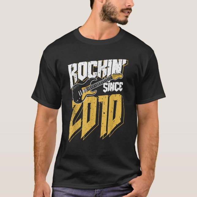 Camiseta Rockin desde 2010 Vintage Rock Music Fan (Anverso)