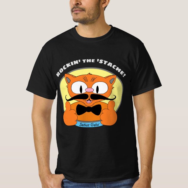 Camiseta ¡Rockin', el "dolor de cabeza! Gato Señor Gato™ Mu (Anverso)