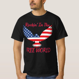 Camiseta Rockin' En El Mundo Libre Americano Águila Estados