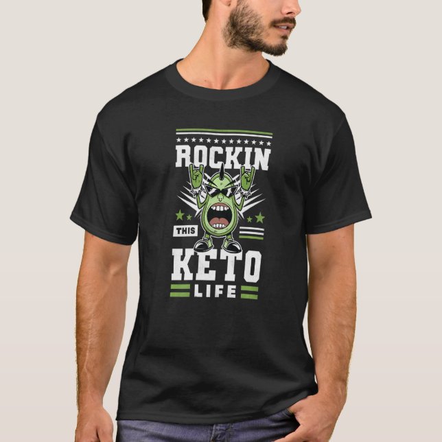 Camiseta Rockin Esta Dieta De Carbón Bajas De Vida De Keto (Anverso)