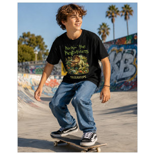 Camiseta Rockin’ los reptiles dinosaurio Triceratops