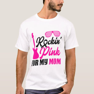 Camiseta Rockin' Pink Para Mamá Cáncer De Mama