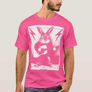 Camiseta Rockin Rabbit Tocando Guitarra Acústica