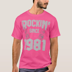 Camiseta Rockin' Since 1981 Vintage Rock Music Fan 41th Bir